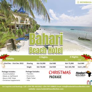 Bahari beach Hotel Christmas Package