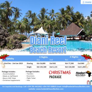 Diani Reef Beach Resort Christmas 2022 Package