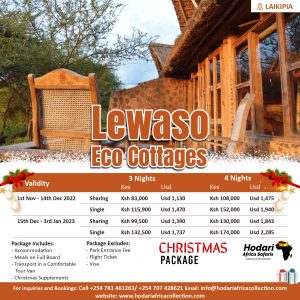Lewaso Cottages Christmas 2022 Package