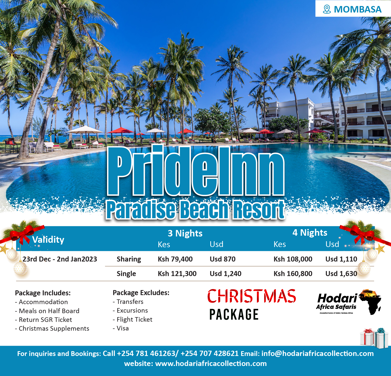 Prideinn Beach Resort Christmas Package