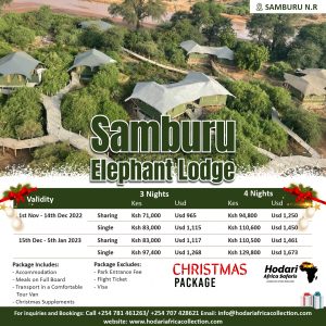 Samburu Elephant Lodge Christmas 2022 Package